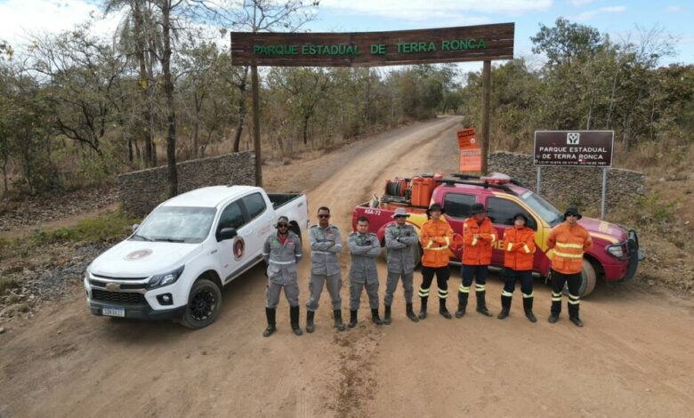 Bombeiros no Parque de Terra Ronca - Operação Cerrado Vivo